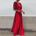 thumbnail image 2 of Ketyyh-chn99 Robe Femme Robe de Mariage Robe Maxi Soirée Élégante Robes Formelles Robe de Soirée pour Invitée de Mariage Rouge, TG, 2 of 5