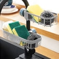 thumbnail image 1 of Qonioi Kitchen Faucet Organizer Basket, Sink Side Sponge Cloth Storage Rack, Multi-Functional Faucet Caddy for Sponges Soap Brushes, Over The Sink Organizer for Kitchen Counter Space Saving, 1 of 6