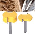 thumbnail image 2 of CHICIRIS Ensemble de Bits pour Routeur à Fentes, 2 Pcs Ensemble de Bits pour Routeur 1/4 Po Tige Argent Jaune Perles Joint Bits pour Menuiserie, Ensemble de Bits pour Routeur de Menuiserie, 2 of 8