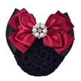 thumbnail image 1 of Couvre-chignon pour Femmes en Filet avec Strass, Nœud Papillon, Accessoires, Ornement, Barrette, Pince, Nœud, Dentelle, Fleur, Accessoire de Fête pour Hôtesse de l'Air, Travailleuse, Rouge, 1 of 7