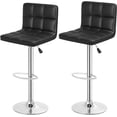 thumbnail image 1 of BestOffice Adjustable Swivel Bar Stools Set of 2, PU Leather Counter Height Kitchen Chairs with Back Support & Footrest, Black, 1 of 8