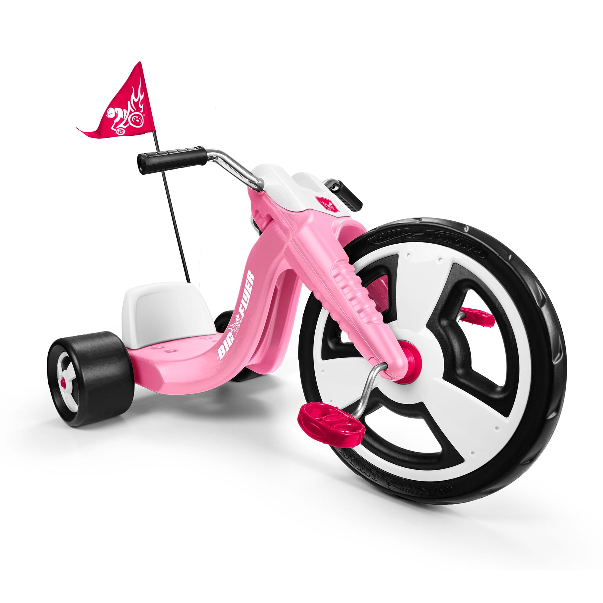3kids mam様 ブラックレッド＆ホワイトピンク Radio Flyer Big Flyer Sport with Large Front Wheel and Adjustable