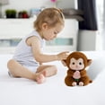 thumbnail image 3 of Monkey Plush Toy Holding Peach, Realistic Stuffed Animal with Soft Material, Kids’ Cuddle Companion, 3 of 8