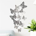 thumbnail image 2 of TIMIFIS Décoration Maison 12 Pcs Autocollant Mural Papillon Creux Texture Métal 3D DecorFall, 2 of 6