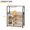 thumbnail image 3 of 3-Tier Wine Bar Cabinet with Detachable Wine Rack and Drawer, Industrial Sideboard and Buffet Cabinet with Glass Holder and Mesh Door, Durable and Stylish Storage Solution, 3 of 7