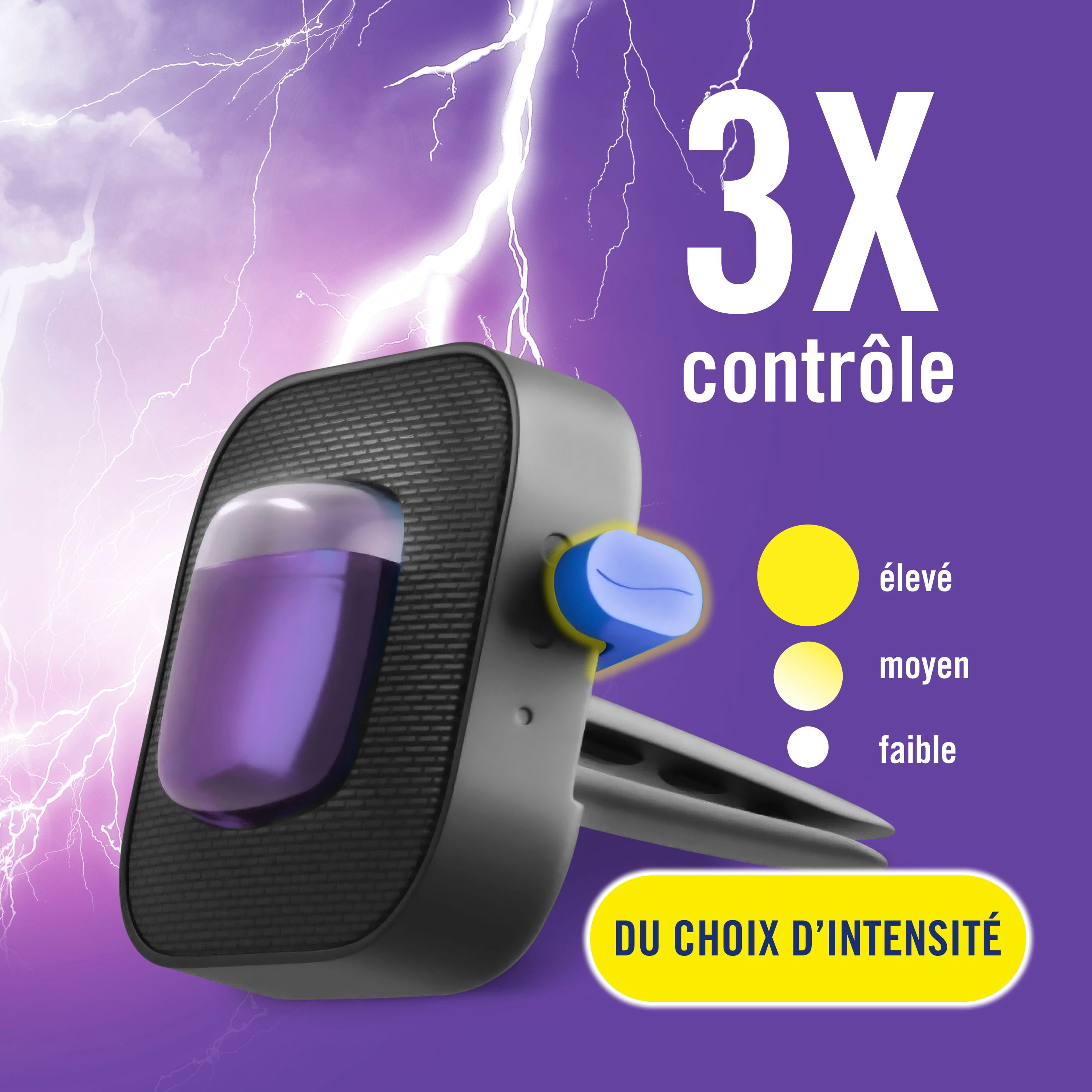 Febreze Assainisseur d'Air pour Voiture, Pince pour Bouche d'Air, Tempête de Minuit, 1 Unité