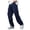 Navy, variant on Men's Cargo Pants for Men - Durable Work Wear with Drawstring Elastic Waist and Practical Pockets for Daily Projects