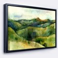 thumbnail image 1 of Designart - Green Mountains Watercolor - Landscape Painting Framed Canvas Print, 1 of 4