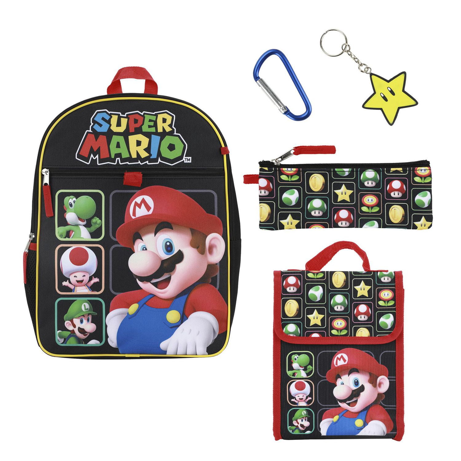 Sous licence Mario 5 pieces. Ensemble sac a dos