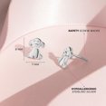 thumbnail image 4 of Boucles d'Oreilles pour Enfants / Enfants / Filles, à Vis, Chiot, Ami Chien - Argent Sterling, 4 of 7