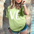 thumbnail image 1 of Hot Sale!! T-Shirts de la Saint-Valentin pour Femmes Imprimés Graphiques Mignons Léopard Cœur Amour T-Shirts Décontractés Manches Courtes Col Rond Vert + TTG, 1 of 7