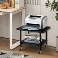 thumbnail image 2 of Gymax Support d'Imprimante avec Rangement sous le Bureau Table d'Imprimante avec 4 Roues Noir, 2 of 10