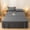 Dark Gray, variant on Solid Color Bed Skirt with Washed Cotton Lace Edge, Non-Slip Elastic, Fitted Protective Cover for Mattress, 200x150cm
