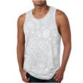 thumbnail image 1 of Qertyioot Nouveau Mode Imprimé de Pâques Gilet Décontracté d'Été pour Hommes Imprimé Sport Col Rond, 1 of 4