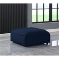 thumbnail image 3 of Meridian Furniture Miramar Navy Durable Linen Textured Ottoman, 3 of 6