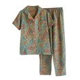 thumbnail image 2 of Weiqiqre Ensembles de Pyjama pour Femmes Ensemble de Pyjama Classique en Satin Pyjama Soyeux Manches Longues Boutonné devant, 2 of 3