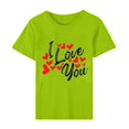 thumbnail image 5 of Pisexur T-shirt de la Saint-Valentin pour Femmes, Imprimé Amour, Manches Courtes, Col Rond, 5 of 5
