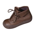 thumbnail image 2 of Amzcrzy Bottes à la Cheville pour Femmes Bottes de Mode Décontractées pour Femmes de Printemps et Bottines Courtes Couleur Unie Bout Rond à Lacets Confortables Semelle Souple Plates Bottes à la Cheville Bottines pour Femmes Bottes pour Femmes Bottines pour Femmes, 2 of 9