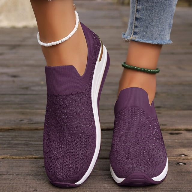 Cameland Chaussures Confortables pour Femmes Chaussures Décontractées Unies pour Femmes à Bout Rond Espadrilles Demi-Drag Out