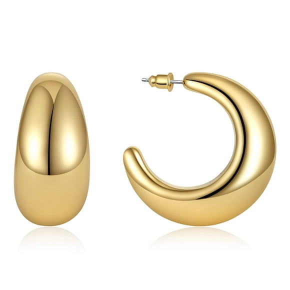FeiraDeVaidade Tear Drop Earring Trendy Gold Hoop Earrings For Women Sensitive Ears Hypoallergenic Trendy Waterdrop Jewelry