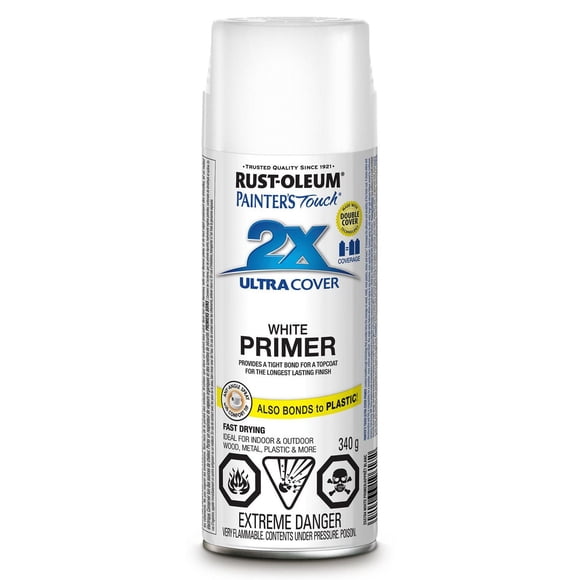 Rust-Oleum Painter's Touch 2X Ultra Cover Multi-Purpose Primer White, 340g Aerosol Spray Paint