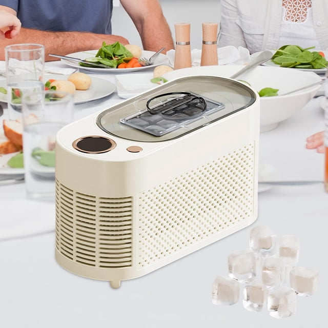Elodie Desktop Ice Maker Countertop Compact Quickly Making for Household BBQ Picnic Cream White