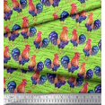 thumbnail image 2 of Soimoi Satin Silk Fabric Text & Hen Bird Print Fabric by the Yard 42 Inch Wide, 2 of 3