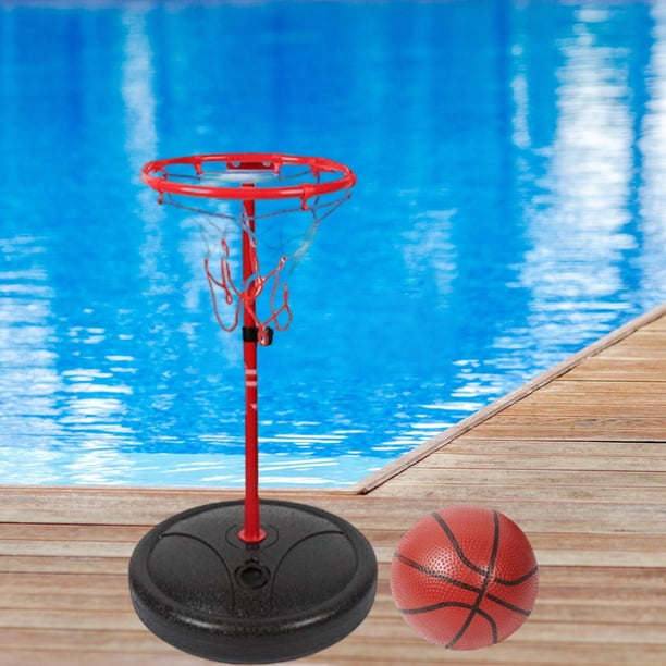 1 Ensemble Panier de Basketball de Piscine Panier de Basketball Flottant et Ballon de Basketball pour le Bord de la Piscine avec Gonfleur de Ballon