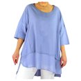 thumbnail image 1 of Timegard Hauts Grande Taille pour Femmes en Coton et Lin à Encolure Dégagée Manches 3/4 Amples Légers Décontractés, 1 of 6