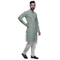 thumbnail image 2 of Atasi Designer Kurta Pajama For Men Printed Angrakha Kurta Set Summer Clothing, 2 of 3