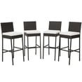 thumbnail image 1 of Costway 4 PCS Patio Wicker Barstools Bar Height Chairs with Cushions Backyard Off White, 1 of 9