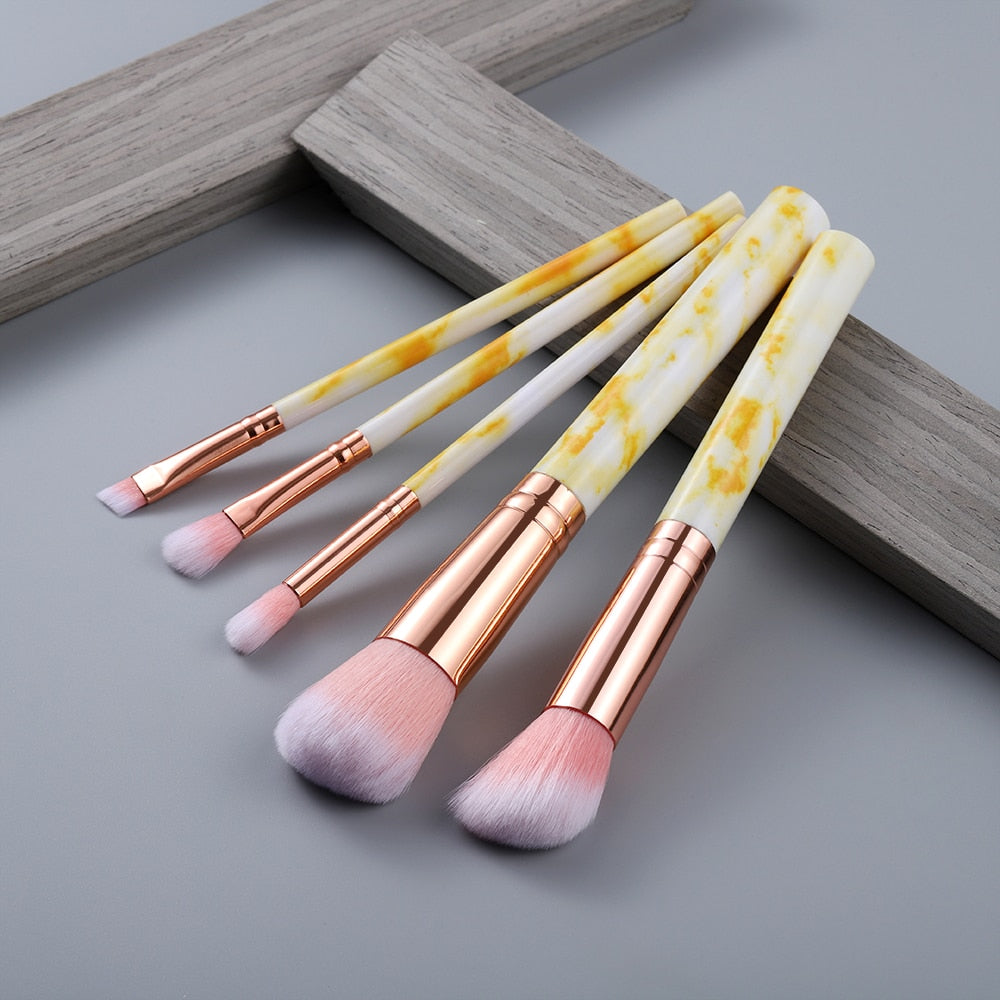 FLD 5/15Pcs Makeup Brushes Tool Set Cosmetic Powder Eye Shadow Foundation Blush Blending Beauty Make Up Brush