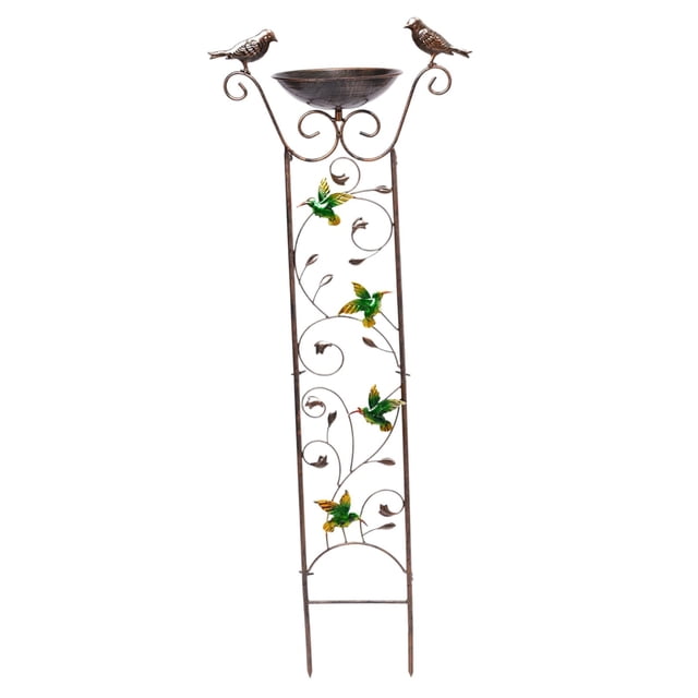 Maoww Bird Bath with Garden Trellis Outdoor Height 100cm for Patio, Lawn Versatile Hummingbird Hummingbird