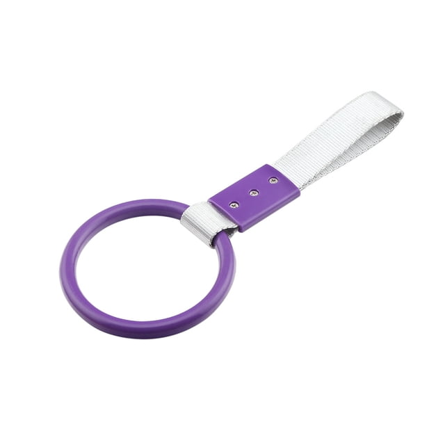 Graflsoa Rear Bumper Safety Warning Loop with Interior Car Handle - Purple, Nylon Strap, 3.94" Ring, 9.65" Length, Durable PVC Material