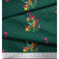 thumbnail image 3 of Soimoi Polyester Crepe Fabric Dot,Leaves & Periwinkle Floral Printed Fabric 1 Yard 42 Inch Wide, 3 of 3