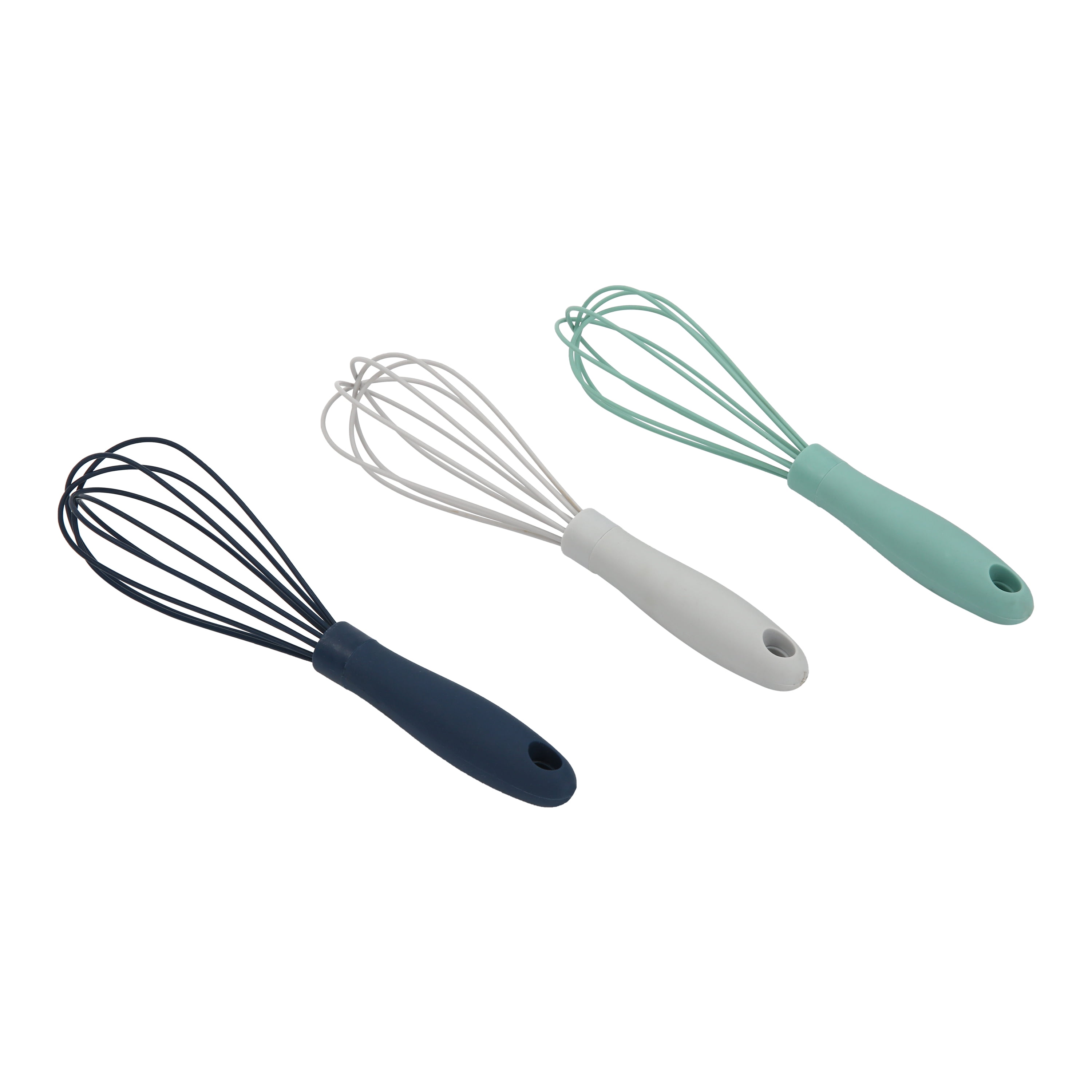 Fouet en silicone Mainstays 9,5" - Ustensile de cuisine haut de gamme en bleu sarcelle, bleu et gris