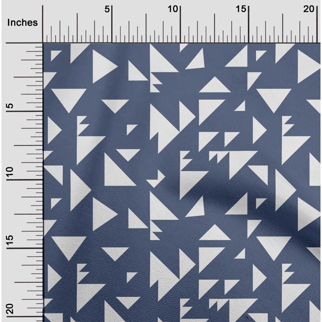 oneOone Tissu Popeline de Coton Imprimé Géométrique Triangle BTY 56 Pouces de Large