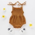 thumbnail image 2 of Kmbangi Infant Summer Cotton Sling Romper Lace Up Stretch Ruched Jumpsuit, 2 of 7