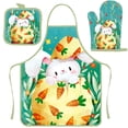thumbnail image 2 of TIMIFIS Polyester Apron, Easter Cooking Apron Insulated Mitts Insulated Pads Three Piece Set Suspender Apron Kitchen Cooking Apron Bbq Apron Holiday Decorative Sleeveless Apron Home Decor, 2 of 6