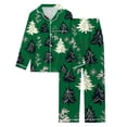 thumbnail image 3 of WENXIAOO Pyjama de Noël pour Femme en Satin, Ensemble de Pyjama à Manches Longues Boutonné, Pyjamas avec Pantalon de Pyjama, Pyjamas de Noël pour Femmes, 3 of 4