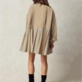 thumbnail image 4 of Pisexur Robe Chandail Surdimensionnée pour Femmes, Col Rond, Manches Longues, Patchwork, Robe d'Automne, Chandail à Enfiler, Hauts Amples et Fluides, Robe Chandail, Mini-Robe, 4 of 8