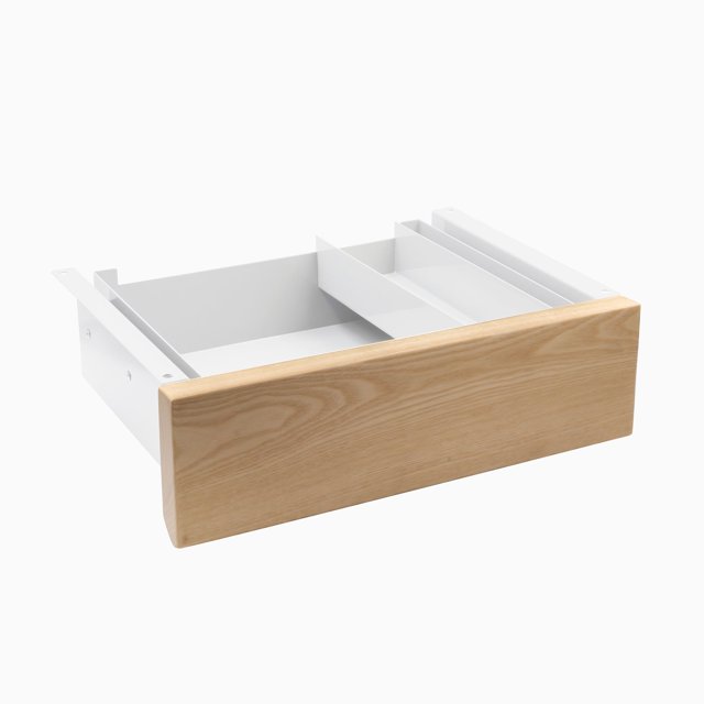 Desky Tiroir Minimal sous le Bureau - Frêne Blanc / Blanc