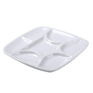 6inch Ceramic Square Artist Paint for Watercolor Gouache Acrylic Oil Painting (White)