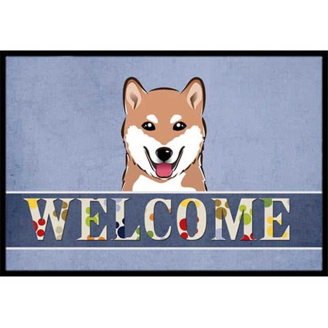 BB1411JMAT Shiba Inu Tapis de Bienvenue Intérieur & Extérieur - 24 x 36 Po.