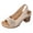 Khaki, variant on Womens Open Toe Chunky Heel Sandals with Ankle Strap Casual Solid Color Hollow Out Floral Platform Dress Sandals White Size 9