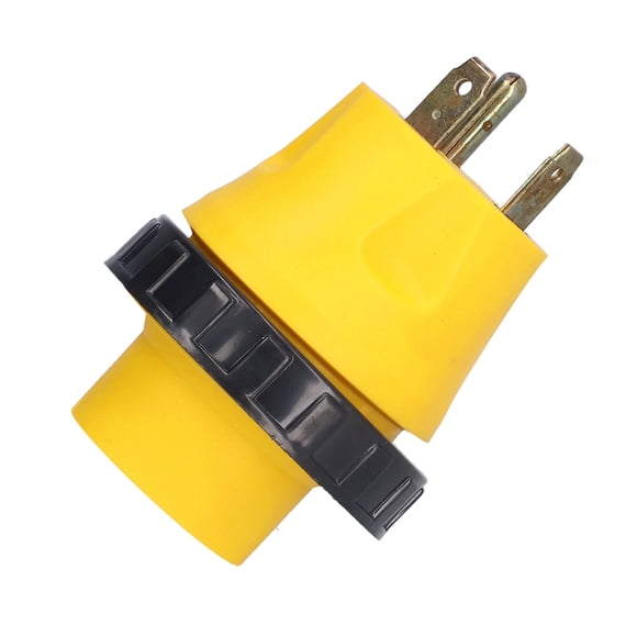 RV Plug 30A To 30A, Weatherproof Corrosion Resistant Copper Internal Wire Premium Plastic Material -30P To L5-30R 30 AMP RV Plug Safe Stable for RV