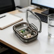 5Pcs Moisture Proof Pill Organizer, Vacemry Weekly Pill Organizer Box, Moisture Proof 3 Grids Mini Travel Container With Removable Compartments For Vitamin Supplements Storage In Home Office Travel
