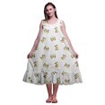thumbnail image 1 of Bimba Robe de Nuit Mi-Mollet Blanche à Papillons pour Femmes, Coton Imprimé, Sans Manches, Maxi, XX-Grand, 1 of 6