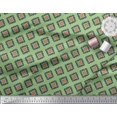 thumbnail image 2 of Soimoi Green Cotton Voile Fabric Square & Triangle Geometric Print Fabric by Yard 56 Inch Wide, 2 of 3