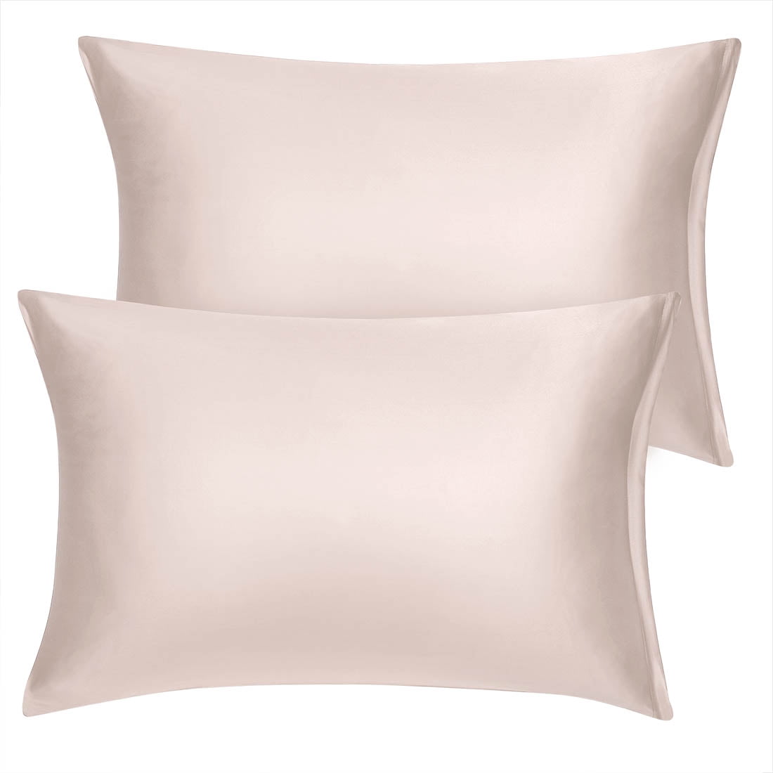 PiccoCasa 2 Pcs Satin Pillowcase Zippered Silky Sateen, Non-Standard Caramel